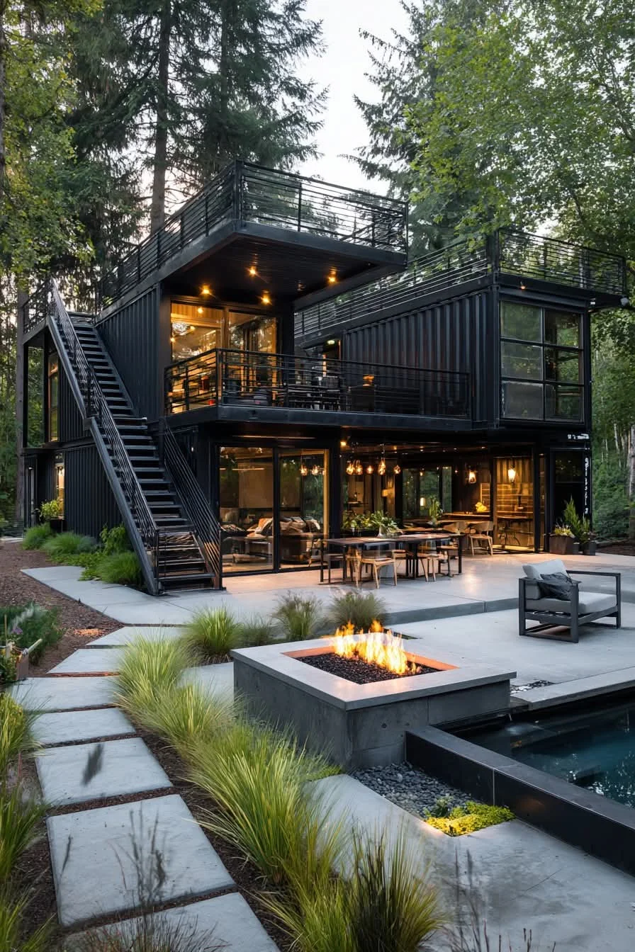 casa modular de dos pisos . Diseño moderno , amplios espacios , terrazas y gran iluminacion . Solidez y elegancia para tu terreno . 